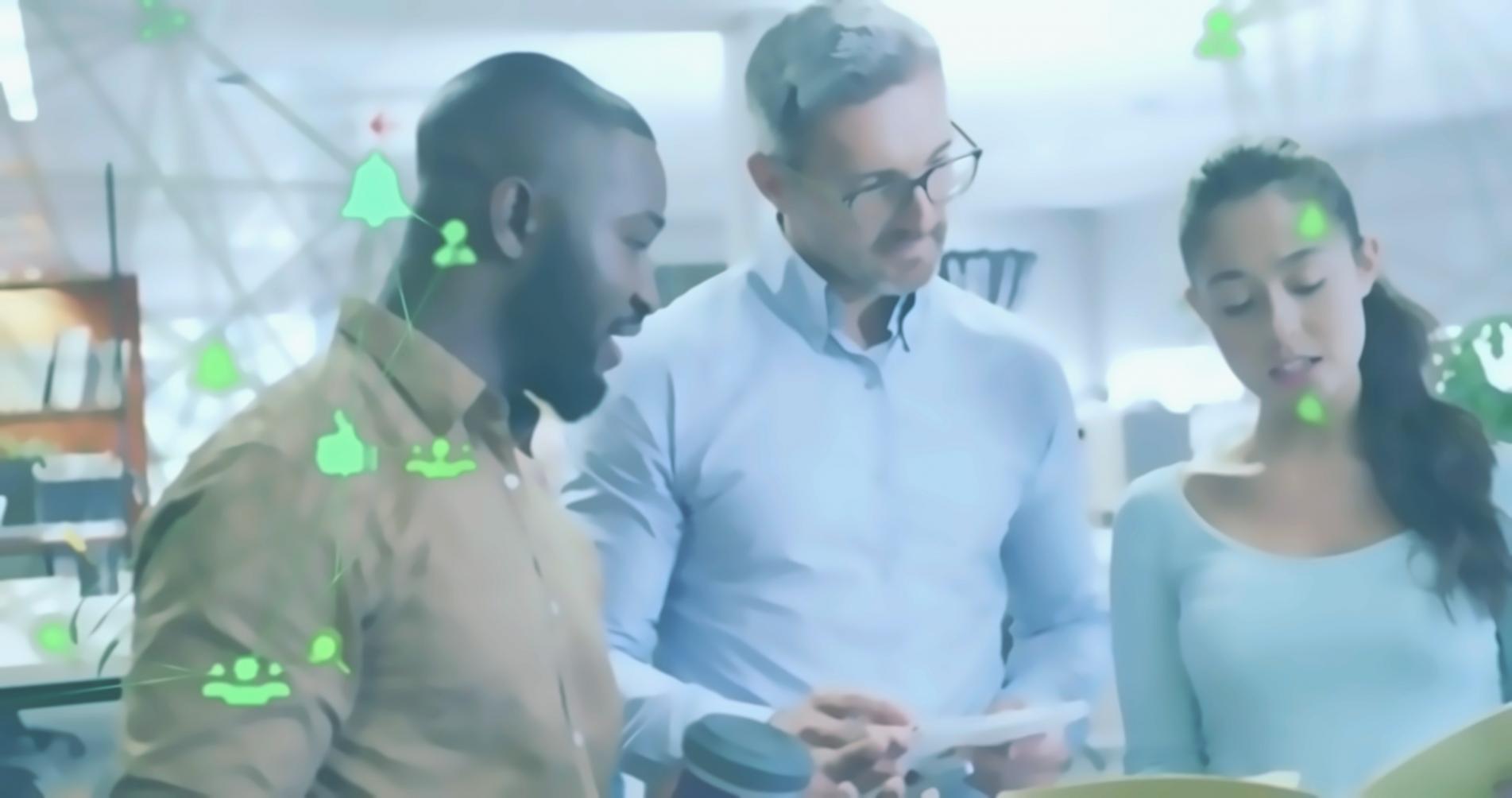 Students collaborating on blockchain development projects in modern learning environment